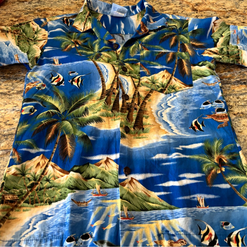 Vintage RJC made in Hawaii kids Hawaiian Shirt- Size 12